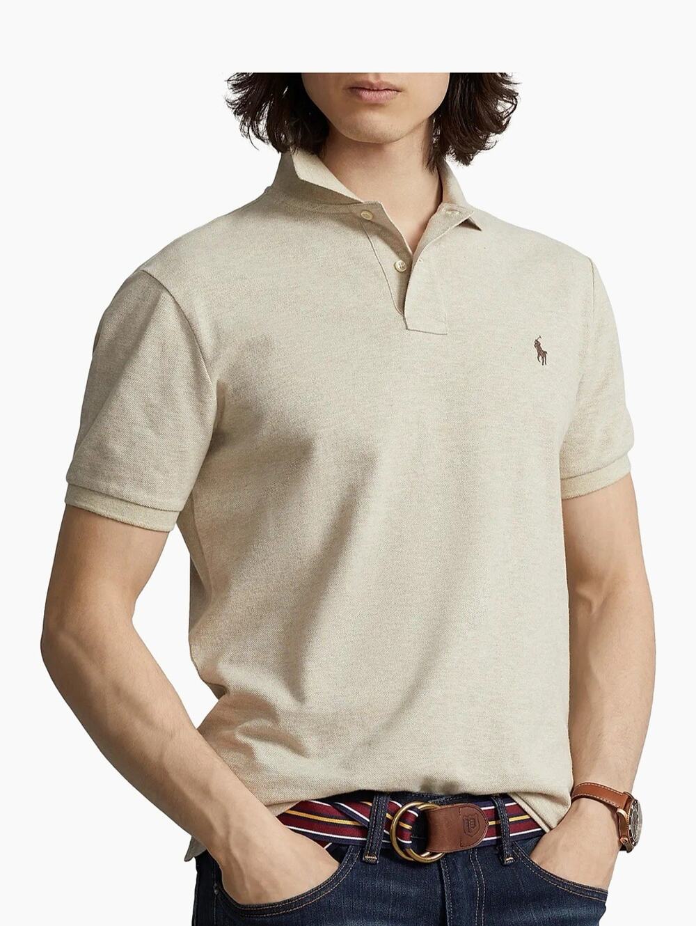 Polo Ralph Lauren Mens Polo Shirt Preppy Academia Old Money - Beige, Size XXL